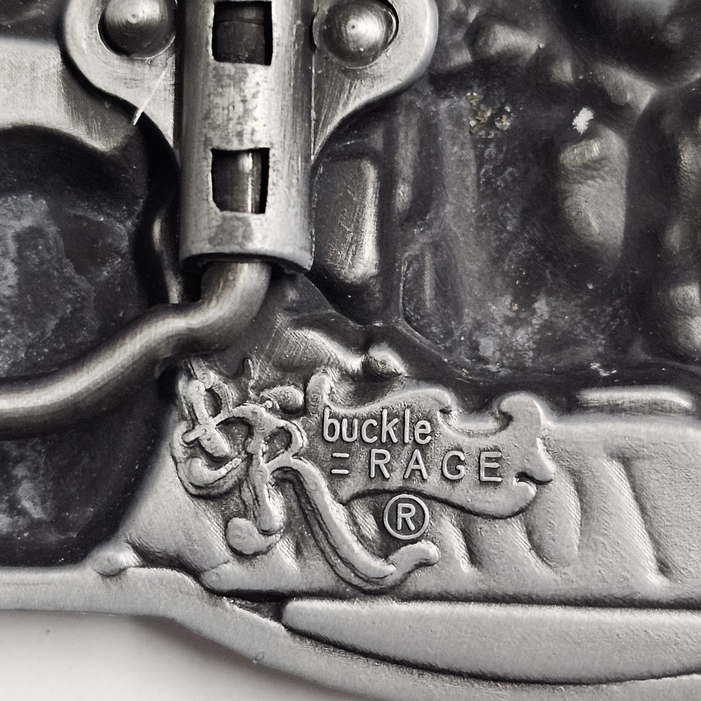 “Live to Ride, Ride to Live” Motorcycle Belt Buckle – Skeleton Rider – RAGE - Picture 3 of 4